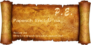 Papesch Enciána névjegykártya